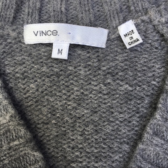 Vince grey 80% wool large button cardigan size M - Picture 10 of 14